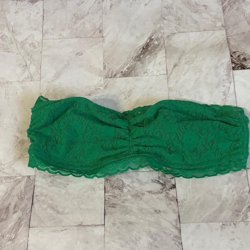 Green Lace Bandeau Top